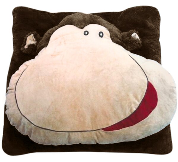 Dětský polštář CUDDLI FRIENDS 70x70 cm plyšový - více barev Barva: Modrá