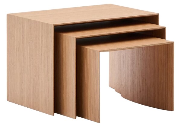 Kave Home Set tří dubových odkládacích stolků Litto