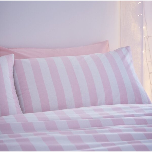 Bílé/růžové povlečení na dvoulůžko 200x200 cm Stripe Tease – Sassy B