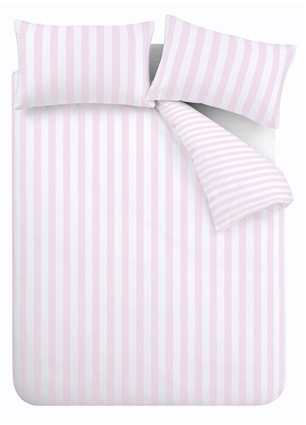 Bílé/růžové povlečení na dvoulůžko 200x200 cm Stripe Tease – Sassy B