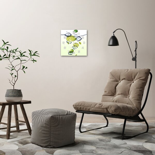 Skleněné hodiny čtverec Limetky a led pl_zsk_30x30_f_49688565
