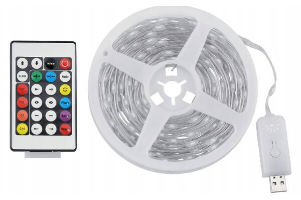 ECOLIGHT Osvětlení vánočního stromku IP65 RGB LED pásek 10m 200led