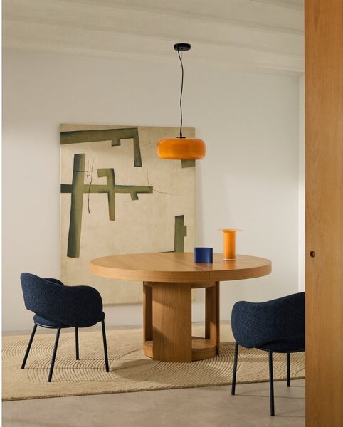 Oranžové LED závěsné svítidlo se skleněným stínidlem ø 38 cm Reig – Kave Home