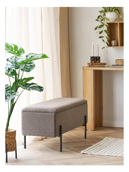 Hnědá lavice z textilie bouclé Watford – House Nordic