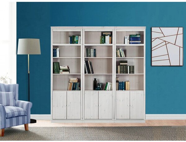 Bílá knihovna z borovicového dřeva 222x223 cm Anita – Støraa