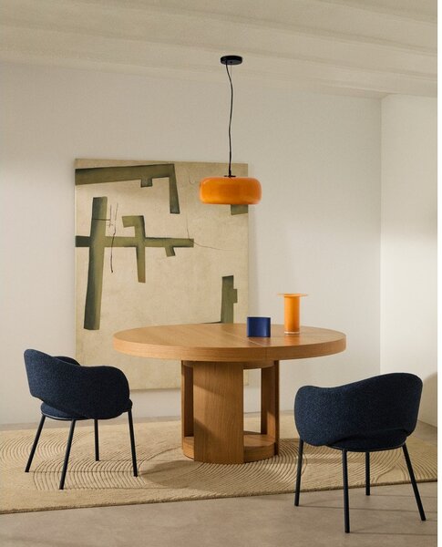 Kulatý rozkládací jídelní stůl s přídavnou deskou v dekoru dubu ø 150 cm Artis – Kave Home
