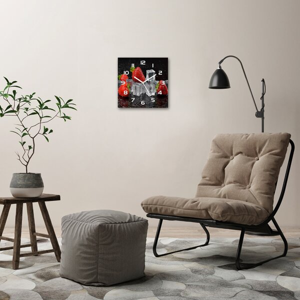 Skleněné hodiny na stěnu Jahody s ledem pl_zsk_30x30_f_53879496