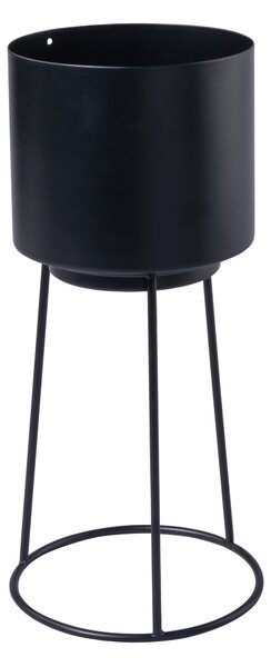 Livarno® Květináč s kovovým stojanem, 14 cm (černá) (100407391001)