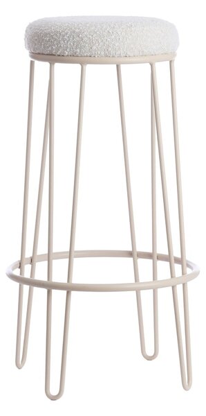 Krémová čalouněná barová stolička (výška sedáku 73 cm) Alice – Light & Living
