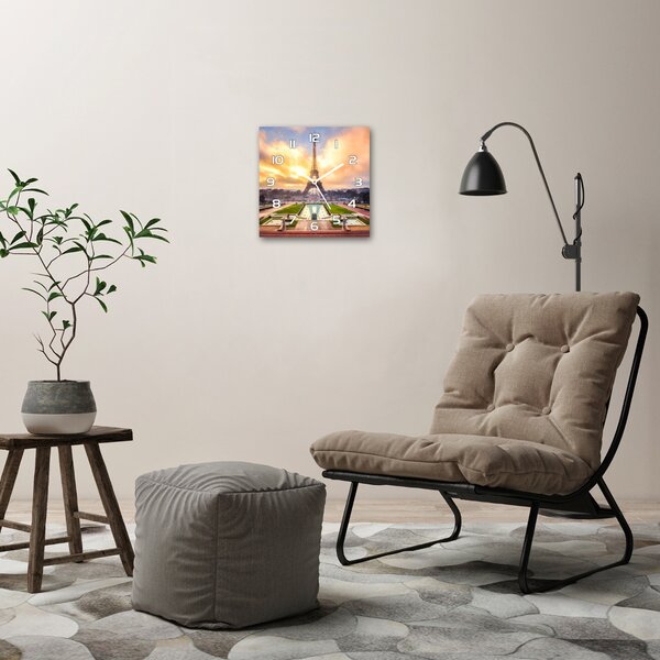 Skleněné hodiny čtverec Eiffelova věž Paříž pl_zsk_30x30_f_61738045