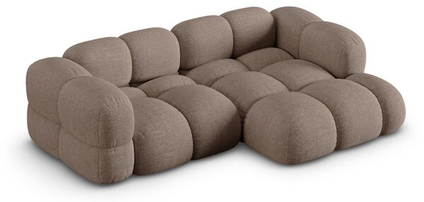 Hnědá rohová pohovka (pravý roh/s lenoškou) Loretto – Cosmopolitan Design