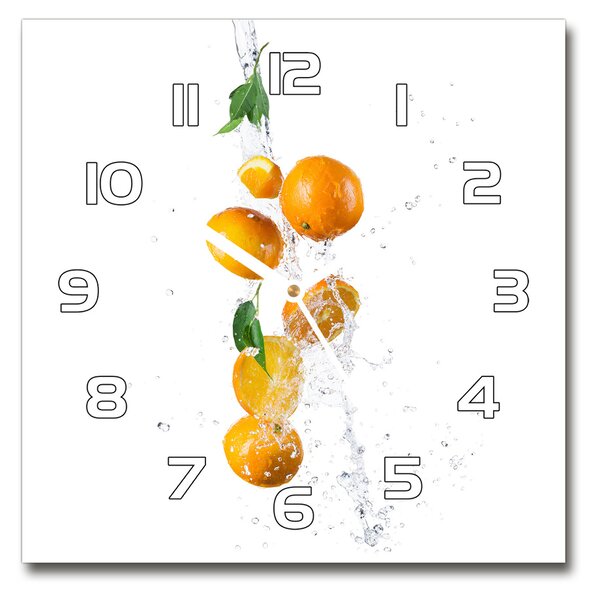 Skleněné hodiny čtverec Pomeranče a voda pl_zsk_30x30_f_63072139