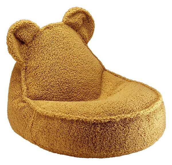 Hnědý dětský sedací vak z textilie bouclé Bear – Wigiwama