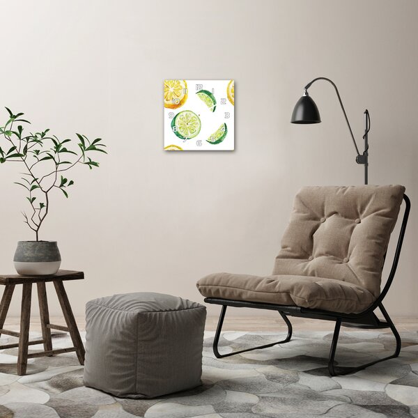 Skleněné hodiny čtverec Citron a limetka pl_zsk_30x30_f_67543489