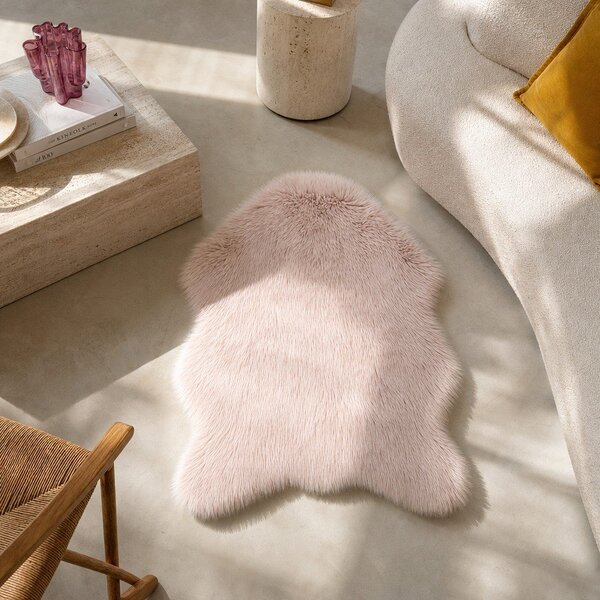 Růžová umělá kožešina Tiseco Home Studio Sheepskin, 60 x 90 cm