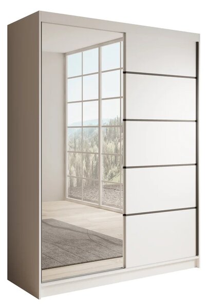 Posuvná skříň se zrcadlem 150 cm NIKA - bílá