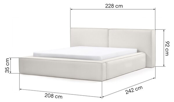 KK Čalouněná postel PAVLÍK 160x200 světle béžová