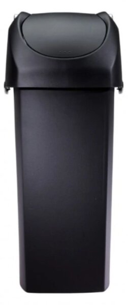 Odpadkový koš Simplehuman – 40 l, houpací víko, černý plast