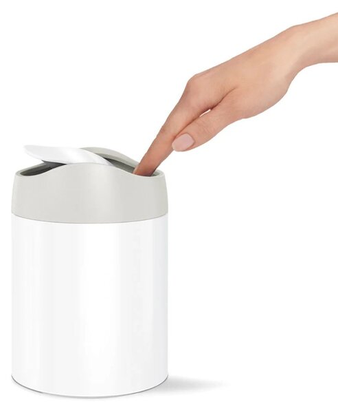 Simplehuman Mini odpadkový koš na stůl, 1,5 l, bílá ocel, CW2079