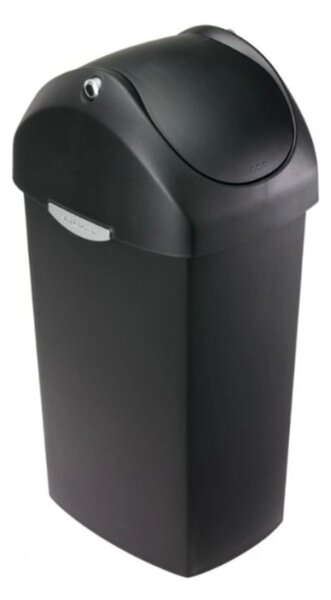 Odpadkový koš Simplehuman – 40 l, houpací víko, černý plast