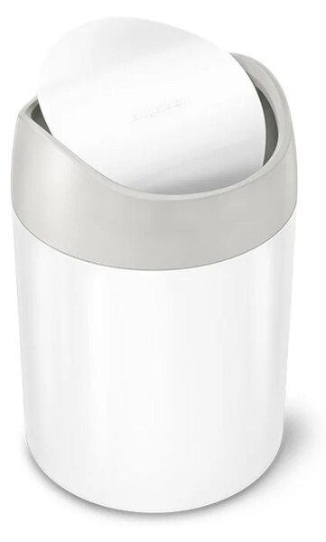 Simplehuman Mini odpadkový koš na stůl, 1,5 l, bílá ocel, CW2079