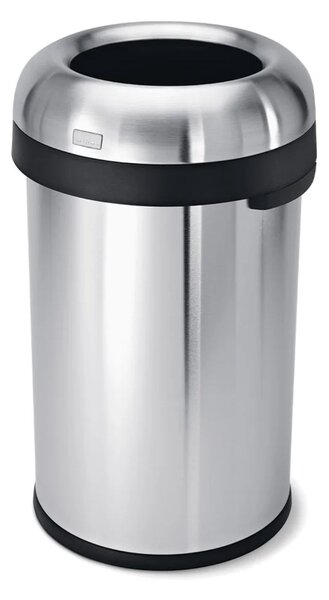 Odpadkový koš Simplehuman do komerčních prostor – 80 l, kulatý, otevřený, matná nerez ocel