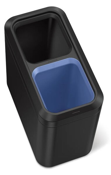 Odpadkový koš na tříděný odpad, Simplehuman 20 l (10/10), otevřený, matná černá ocel