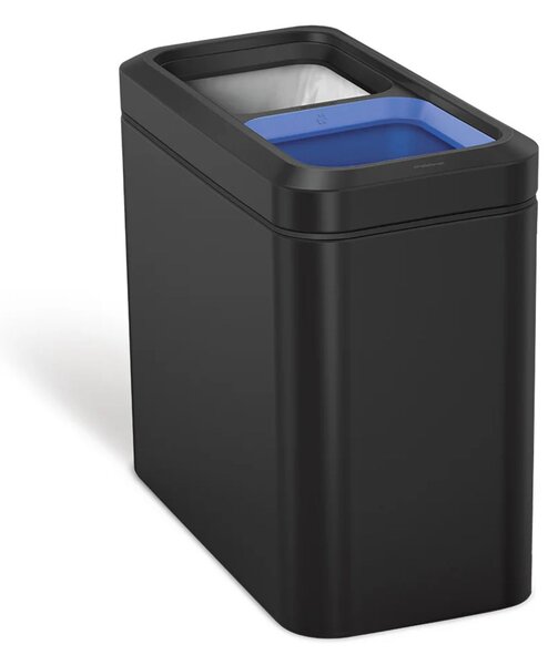 Odpadkový koš na tříděný odpad, Simplehuman 20 l (10/10), otevřený, matná černá ocel