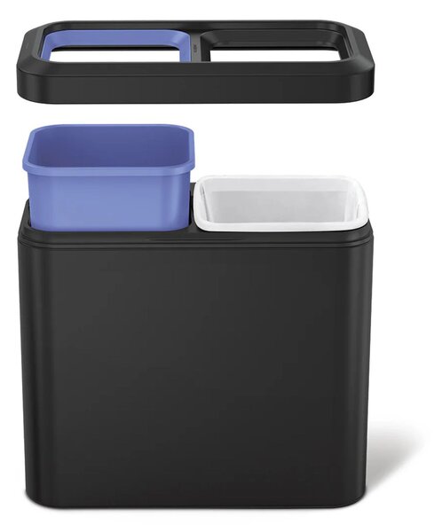 Odpadkový koš na tříděný odpad, Simplehuman 20 l (10/10), otevřený, matná černá ocel