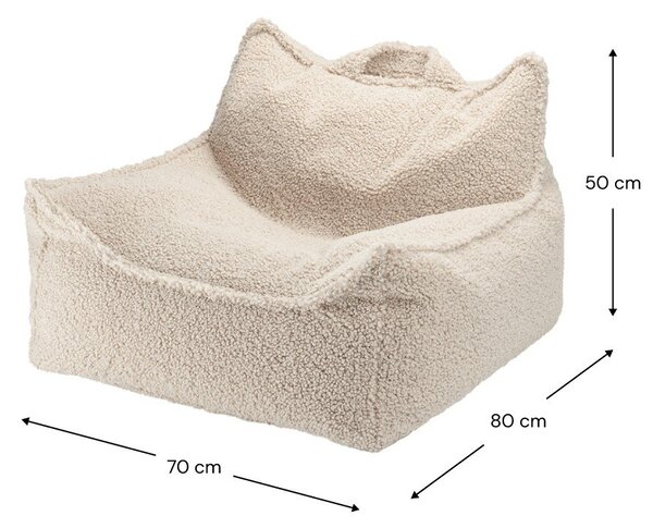Světle hnědý dětský sedací vak z textilie bouclé Chair – Wigiwama