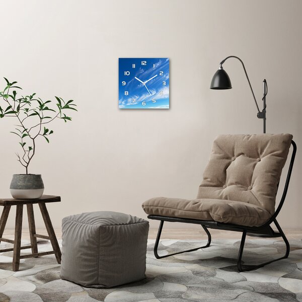 Skleněné hodiny čtverec Modrné nebe pl_zsk_30x30_f_73766463