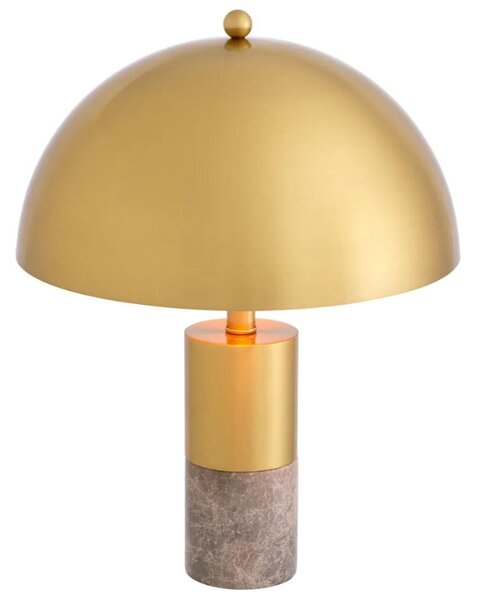 Zlatá kovová stolní lampa Eichholtz Gaio s mramorovou podstavou