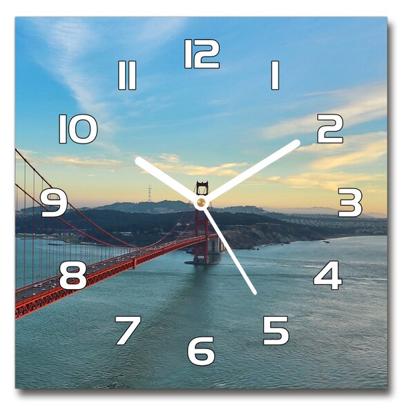 Skleněné hodiny čtverec Most San Francisco pl_zsk_30x30_f_73939513