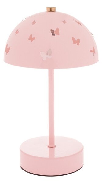 Růžová kovová dětská stolní lampa Butterfly – Dakls