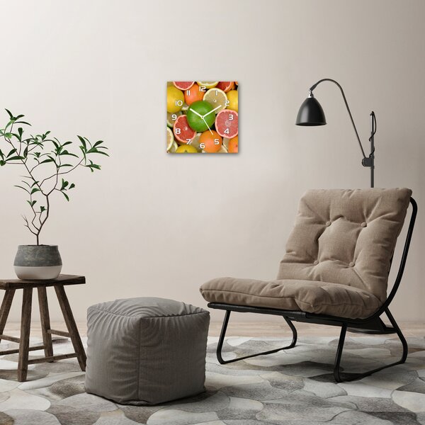 Skleněné hodiny čtverec Citrusové ovoce pl_zsk_30x30_f_75213206