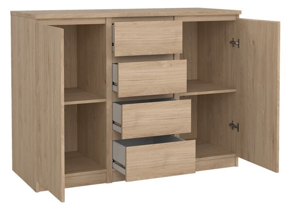Komoda v dekoru dubu v přírodní barvě 121x91x50 cm Naia – Tvilum