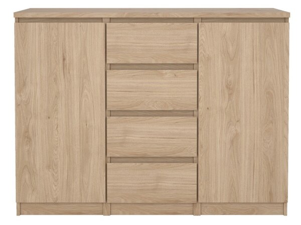 Komoda v dekoru dubu v přírodní barvě 121x91x50 cm Naia – Tvilum