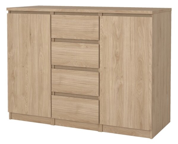 Komoda v dekoru dubu v přírodní barvě 121x91x50 cm Naia – Tvilum