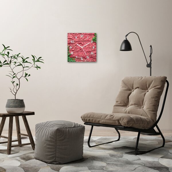 Skleněné hodiny čtverec Zděná zeď pl_zsk_30x30_f_76830523