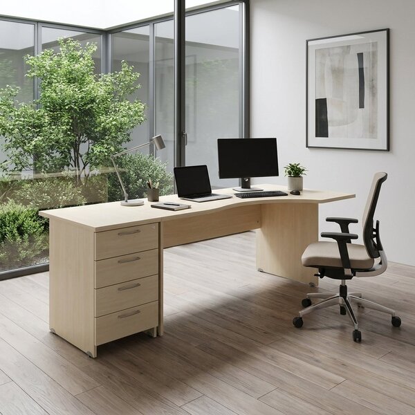 Ergonomický stůl Visio 140 x 100 cm, pravý, javor