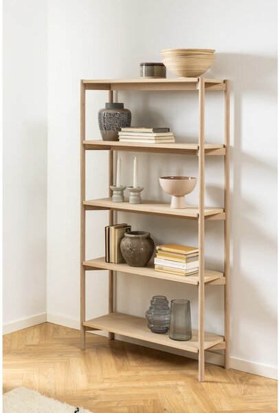 Knihovna v dekoru dubu v přírodní barvě 86x160x30 cm Braidwood – Actona