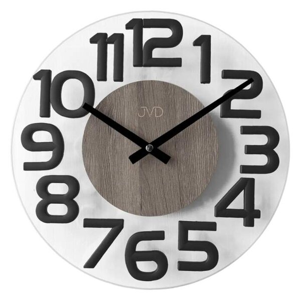 JVD Luxusní skleněné nástěnné designové hodiny JVD HT098.3