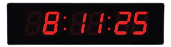 JVD Digitální černé nástěnné hodiny s LED podsvícením červené číslice JVD DH4813.1 ( )