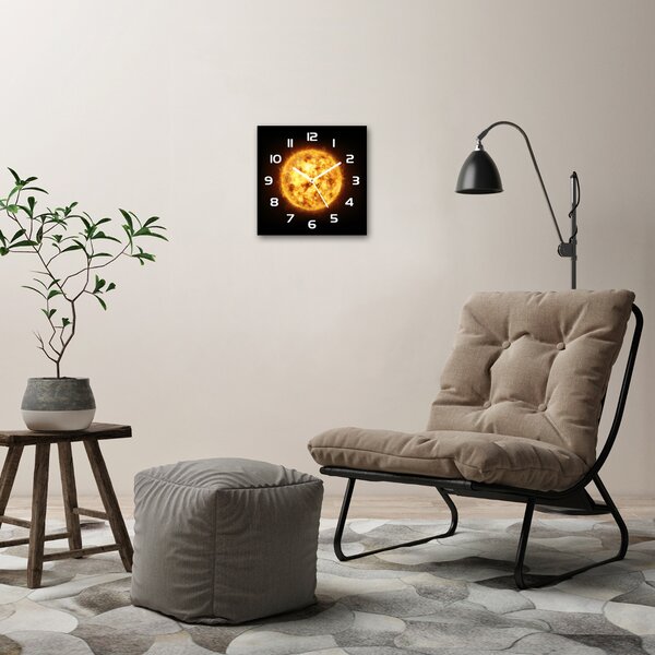Skleněné nástěnné hodiny čtverec Slunce pl_zsk_30x30_f_80685077