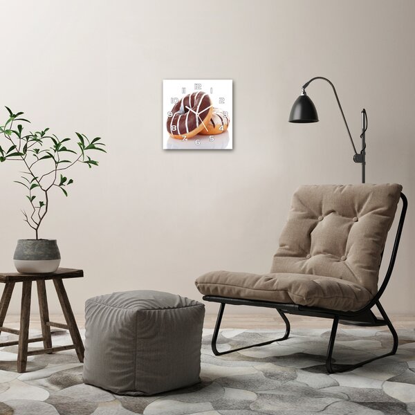 Skleněné hodiny čtverec Zákusky s čokoládou pl_zsk_30x30_f_80876280