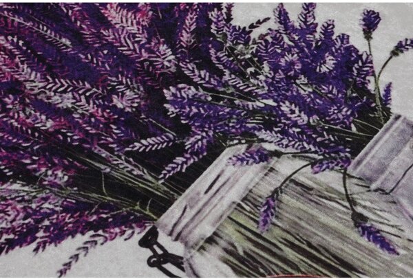 Koupelnové předložky ve fialové a světle šedé barvě v sadě 2 ks 60x100 cm Purpura – Foutastic