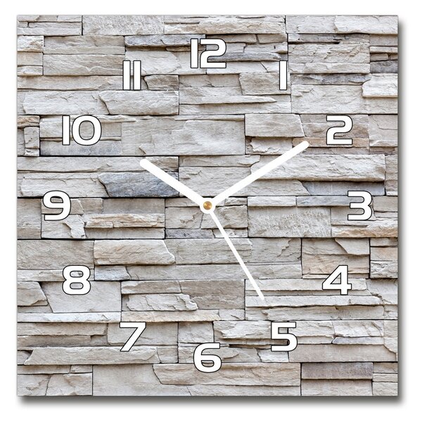 Skleněné hodiny na stěnu Kamenná stěna pl_zsk_30x30_f_83342706