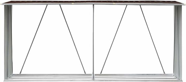 VidaXL Zahradní kůlna na dříví z pozinkové oceli 330x84x152 cm [47085] Barva: Šedá