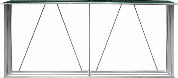 VidaXL Zahradní kůlna na dříví z pozinkové oceli 330x84x152 cm [47085] Barva: Šedá
