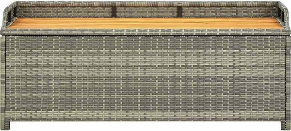 VidaXL Zahradní lavice s úložným prostorem 120 cm polyratan [46481] Barva: Šedá
